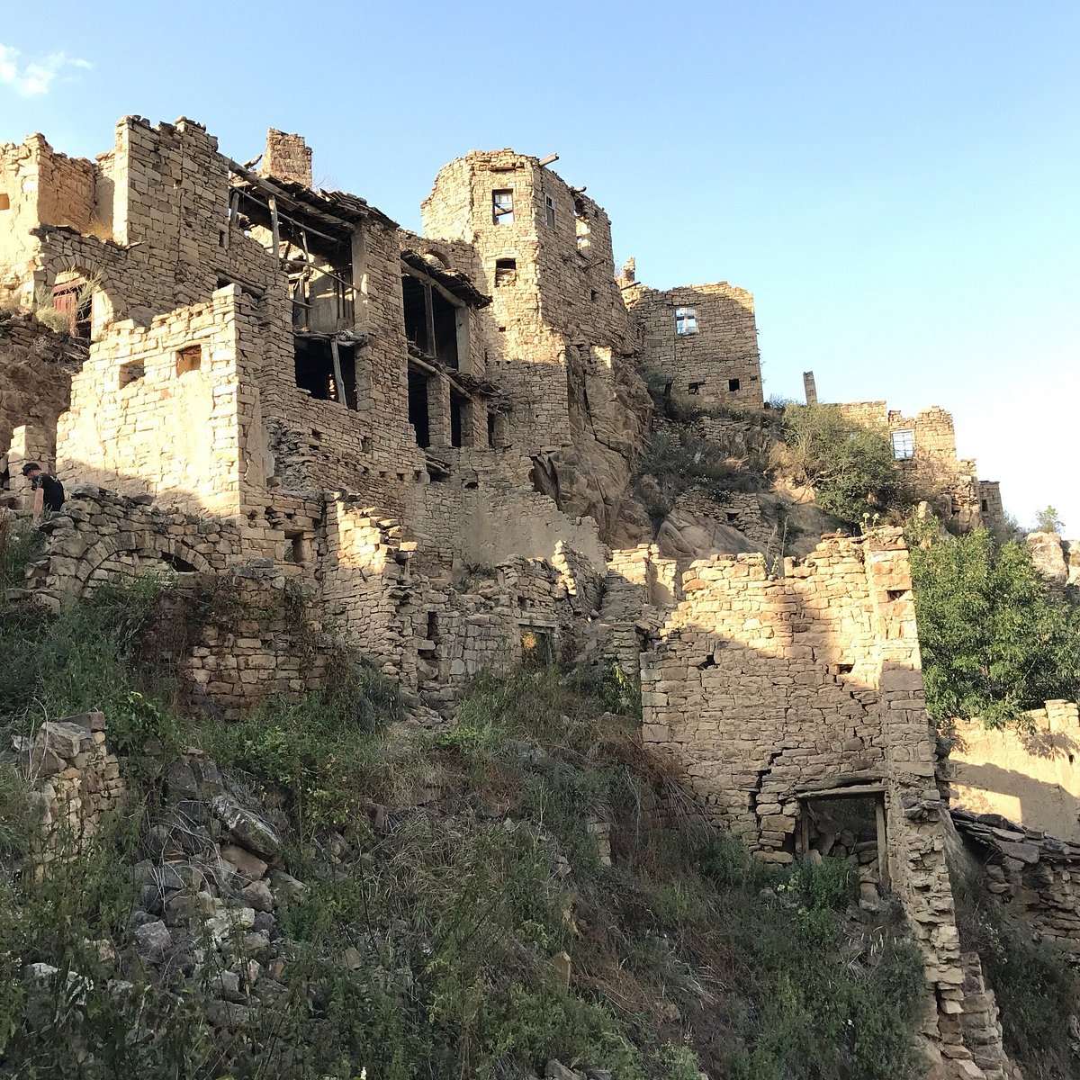 Makhachkala mountain backdropaerial view