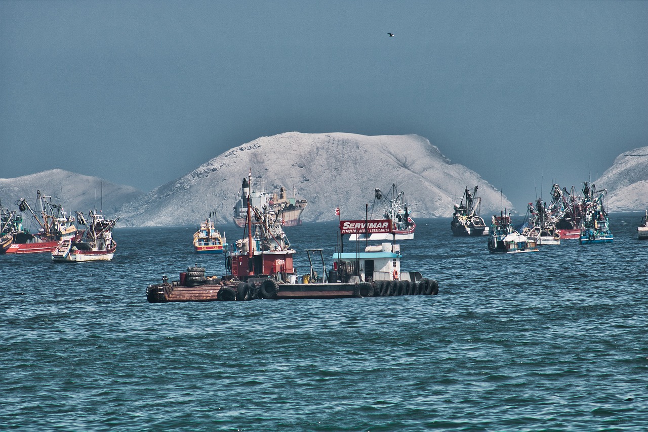 Chimbote Port and Boats during Sunset