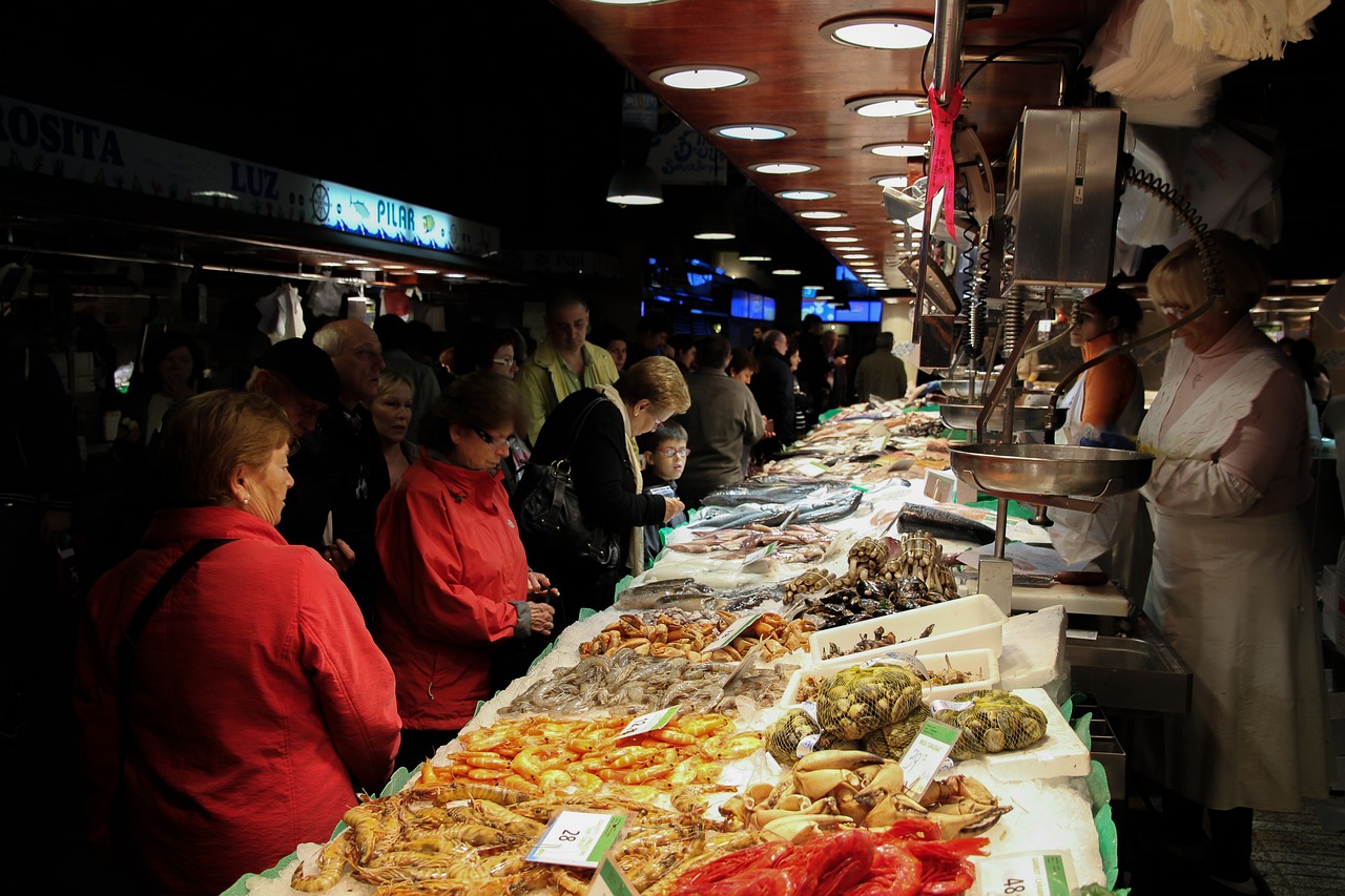 Yobuko Morning Market seafood stalls