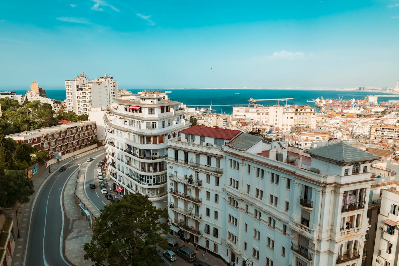 White Buildings in Aerial